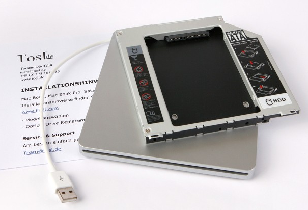 Macbook Unibody 2009/2010 2. HDD Optibay Adapter Kit Caddy Set External Case